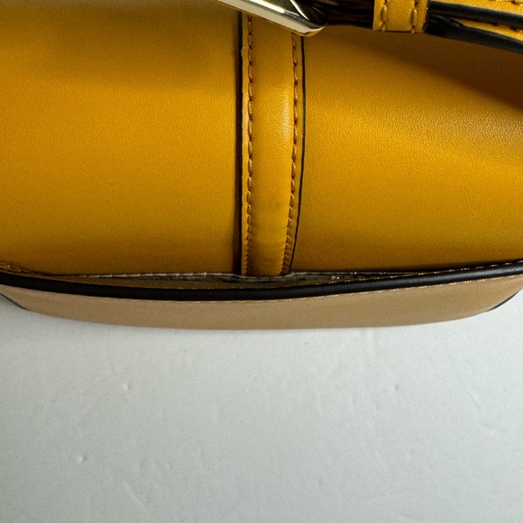 Michael Kors Lyra Small Leather Flap Crossbody Golden Rod NEW - Picture 7 of 12